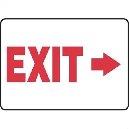 Accuform Exit Sign, Dura-Plastic, 14 in W, 10 in H MADM929XT
